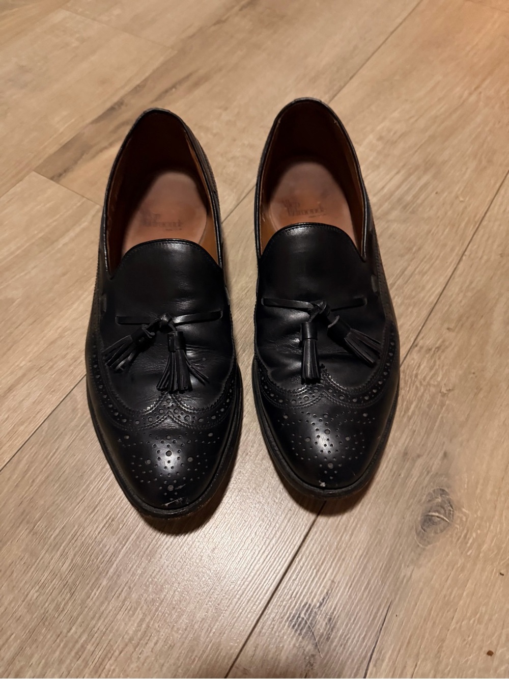 Allen Edmonds Manchester Black Leather Tassel Wingtip Loafers Size 10.5 D 8507
